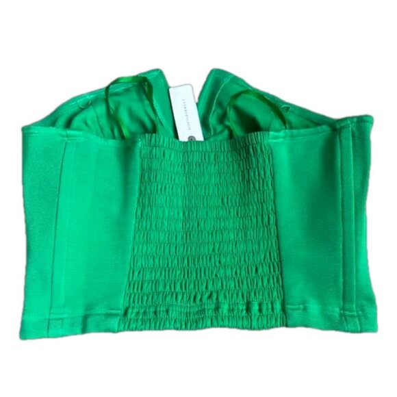 Anthropologie Maeve Large Strapless Corset Top Green NWT - Picture 3 of 7